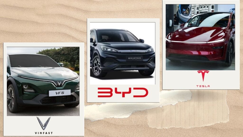 Tesla vs VinFast vs BYD in India